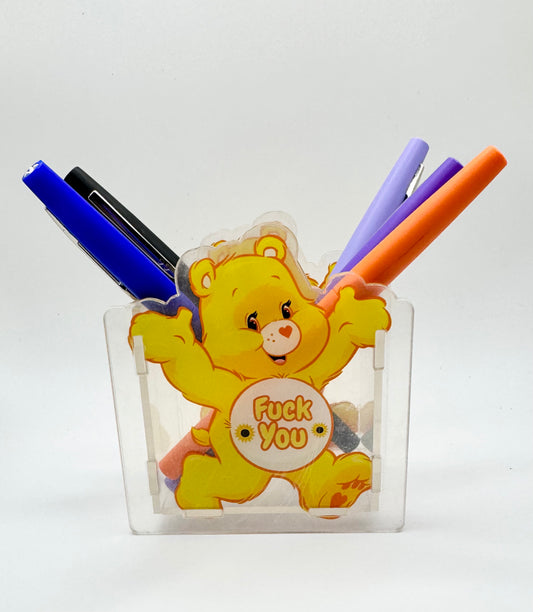 Yellow Swear Bear Pen Holder