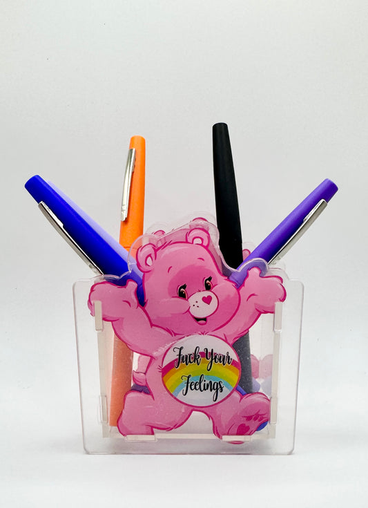 Pink Swear Bear Pen Holder