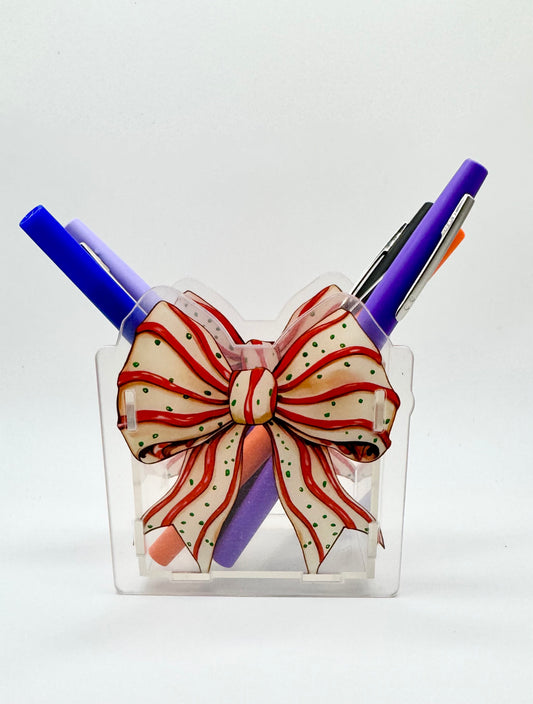 Christmas Bow Pen Holder